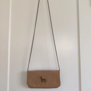 Tan Suede Camel Crossbody bag